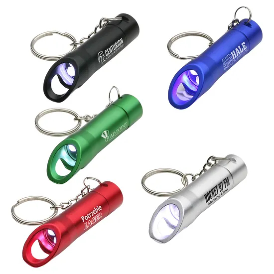 2017 Mini LED Flashlight Torch Bottle Opener Keychain