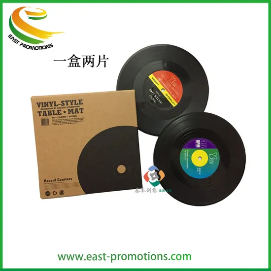 Custom Promotional Cup Coaster Set, Set of 6 CD Drink Coasters for Music Lovers