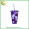 Factory Customized 16oz Double Wall Acrylic Tumbler Clear Plastic Cup with Lid and Straw