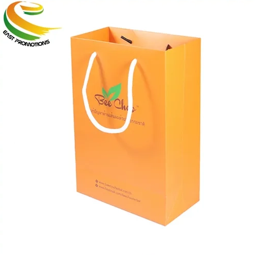 Custom Luxury Art Paper Gift Bag, White Cardboard Paper Shopping Bag with Nylon Rope