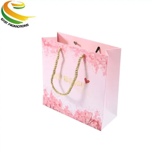 Custom Promotional Eco Recycled Cardboard Art Paper Gift Packing Bag with Lamination