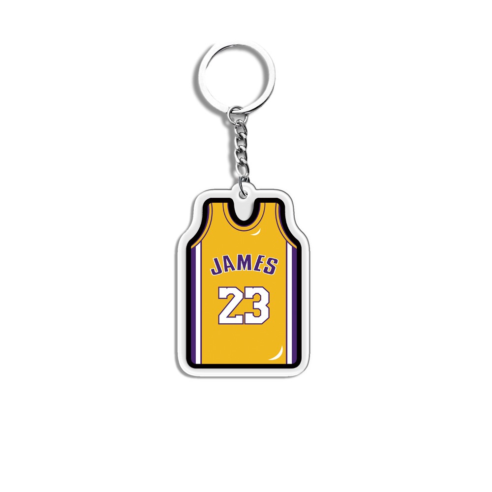 Wholesale Acrylic Basketball Star Jersey Keychain Plastic Acrylic Car Key Chain Pendant for Gifts