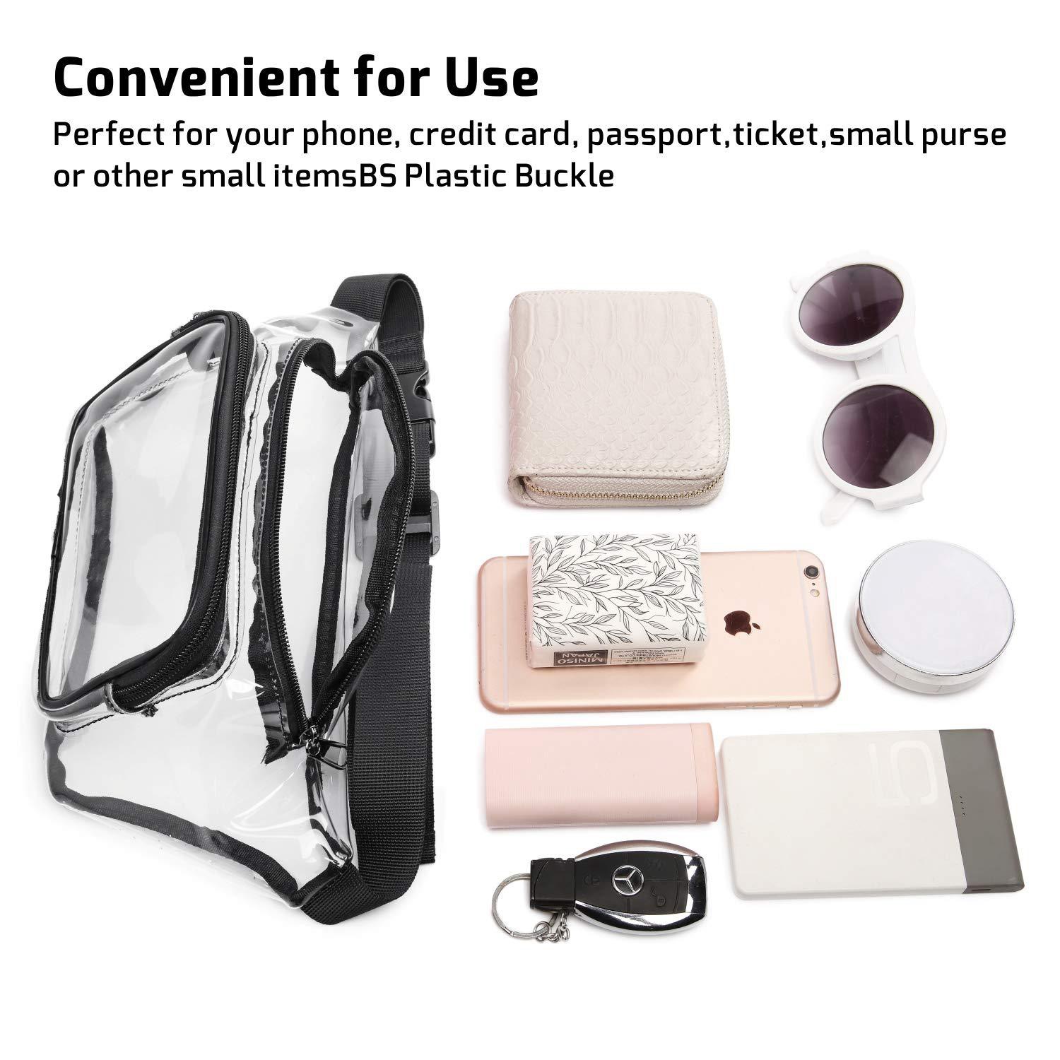 Custom Logo Printing Waterproof Transparent PVC Belt Bag PVC Stadium Approved Fanny Pack Waist Bag