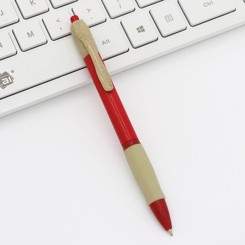 Custom Logo Biodegradable Pens Eco Friendly Wheat Straw Ball Point Pen for Promotion