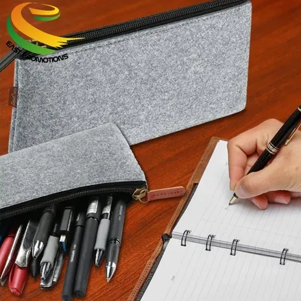 New Arrival Felt Cloth Pouch Storage Bag Pencil Case with Zipper for School Office