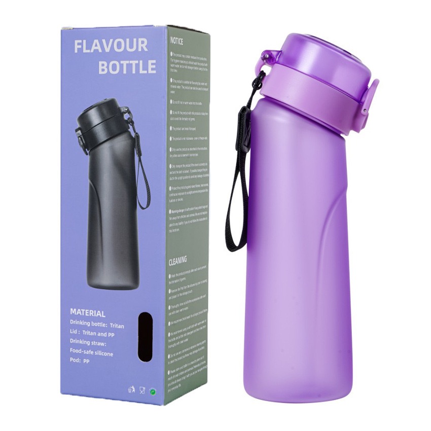 Custom 750ml BPA Free Plastic Tritan Smken Mouth Fragrance Drink Air Flavoured Up Water Bottle Wtih Fruit Flavor Pod Capsules