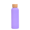 New Stainless Steel Sports Vacuum Insulated Flask Soft Touch Water Bottle with Wood Bamboo Lid 