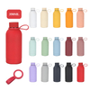 Custom Logo Leak-proof Double Wall Stainless Steel Water Bottle Soft Touch Small Mouth Rubber Coating Thermal Vacuum Flask