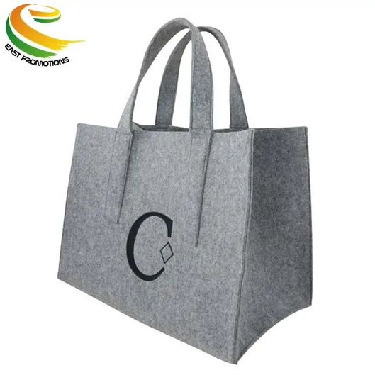 Manufacturer Customized High-Capacity Felt Shopping Tote Bag, Felt Fabric Hand Bag for Ladies