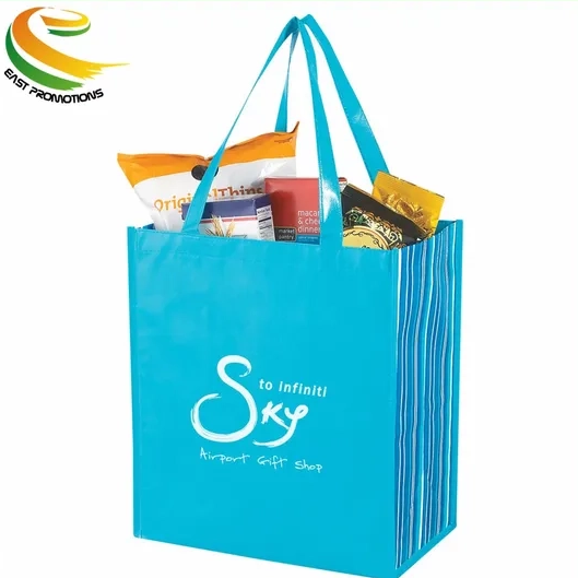 Custom Foldable Promotional Eco-friendly 120g Non Woven Shopping Bag Grocery Bag 