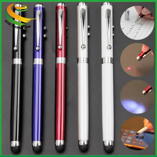 4 in 1 Multi-Function LED Stylus Laser Pointer Torch Screen Stylus Ballpoint Pen for Promotional Gifts