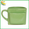 Customized Milk Pocket Mug, Ceramic Coffee Cup with Cookie Holder for Gifts