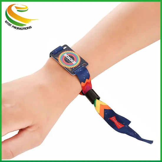 RFID PVC Cards Woven Wrist Strap NFC Fabric Bracelet for Events
