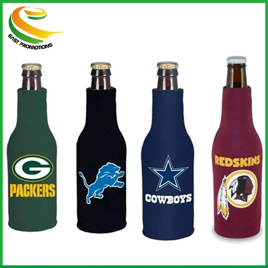 Multicolor Neoprene Insulated Beer Wine Bottle Cover with Handle and Zipper