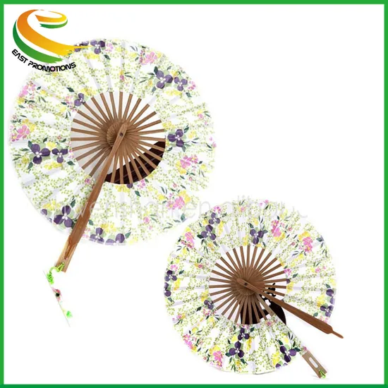 Printing Flowers Round Windmill Cloth Fan