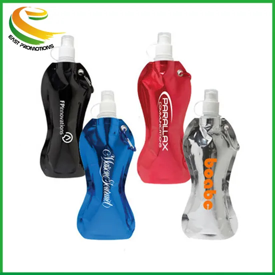 Water Flexible Folding Foldable Kids Clear Bottle Collapsible Drinking Patent Portable Hiking Silicone Water Bottle