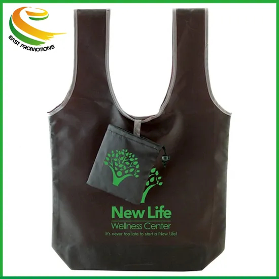 Wholesales Cheap Recycled Custom Foldable 190t 210d Waterproof Shopping Tote Polyester Folding Bag