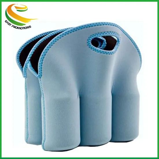 Custom 6 Pack Bottle Neoprene Cooler Tote Bag for Wine Bottle