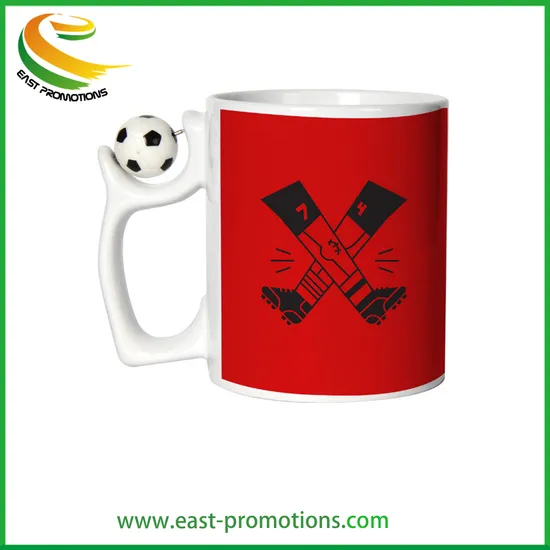 Hot Sale Design 11oz Blank Ceramic Sublimation Mug Cups with Swivel Football Handle