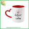 Factory Custom Printing Fashion Design Porcelain Ceramic Mug Heart Handle Love Mugs for Valentine′ S Day Gifts