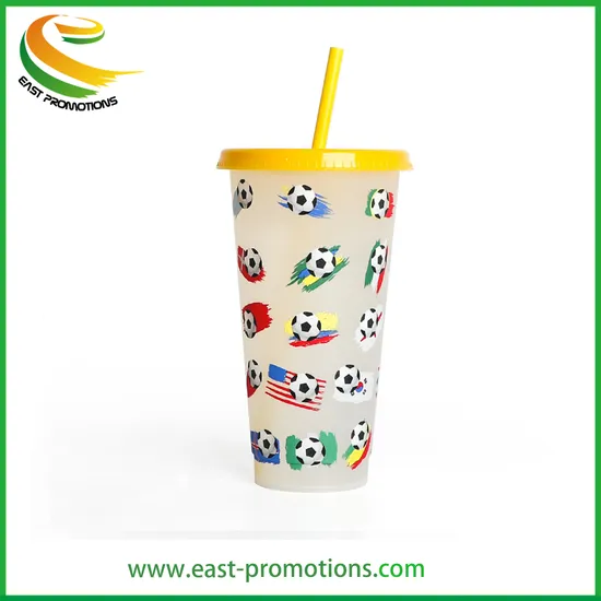 Customized 24oz BPA Free Reusable Plastic Cold Magic Drinking Tumblers Cups with Straw