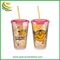Factory Customized 16oz Double Wall Acrylic Tumbler Clear Plastic Cup with Lid and Straw