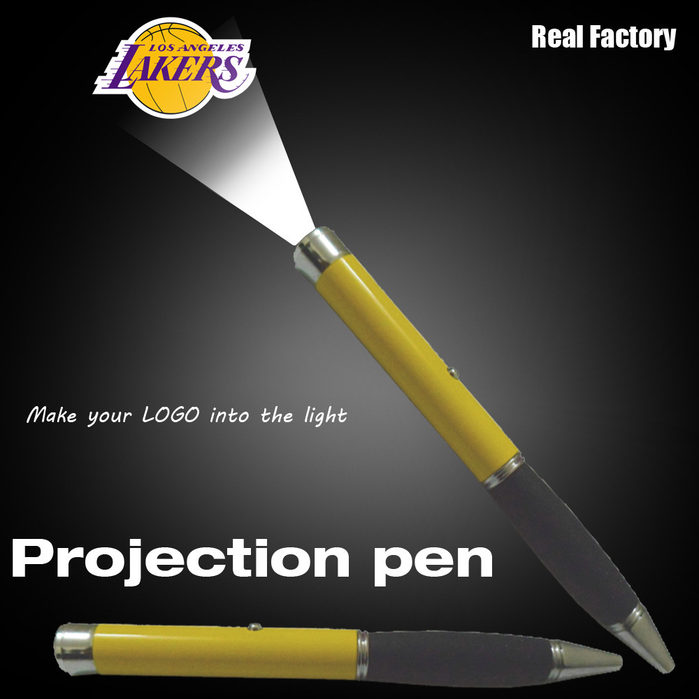  LED Logo Projector Pen with Silicone Handle for Promotional Gift Items