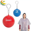 Outdoor Camping Keychain Portable Spherical Case Raincoat Plastic Ball Key Chain Disposable Rain Poncho