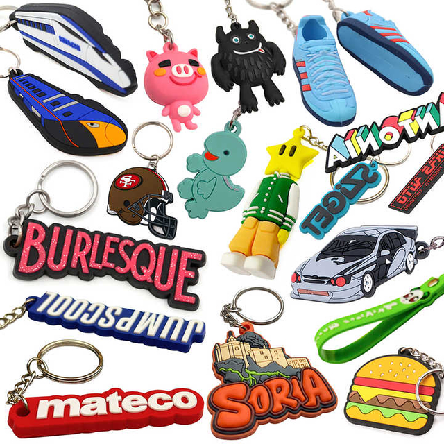 Manufacturer Personalized Logo Design Anime Custom Logo Silicone Key Holder Soft Rubber Key Chain Custom 2d Pvc Keychains