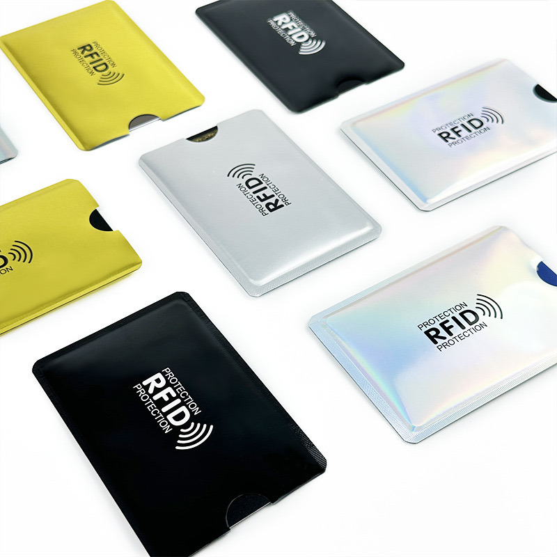 Custom Logo AntiScan Aluminum Foil Card Holder, RFID Blocking Credit Card Sleeve 