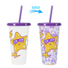 Custom PP Drink Straw Reusable Plastic Cold Color Changing Magic Cup