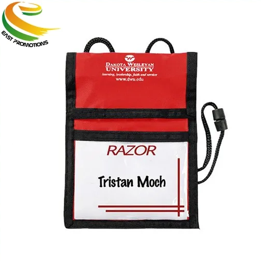 Custom Oxford Name Badge Bag ID Badge Holder Bag with Lanyard Neck Wallet for Exhibition