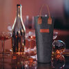 Reusable Felt Single Wine Bottle Gift Bag Felt Wine Carrier Tote Bag with Leather Handle