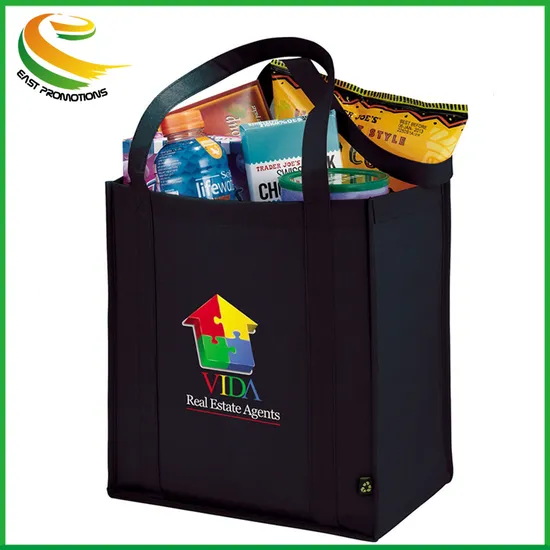 Custom Printed Reusable Large Non-Woven Tote Bag Handbag with Long Stronger Handle