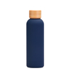 New Stainless Steel Sports Vacuum Insulated Flask Soft Touch Water Bottle with Wood Bamboo Lid 