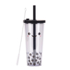  700ml Matte Pastel Colored Acrylic Tumblers Double Wall Plastic Tumblers With Straw