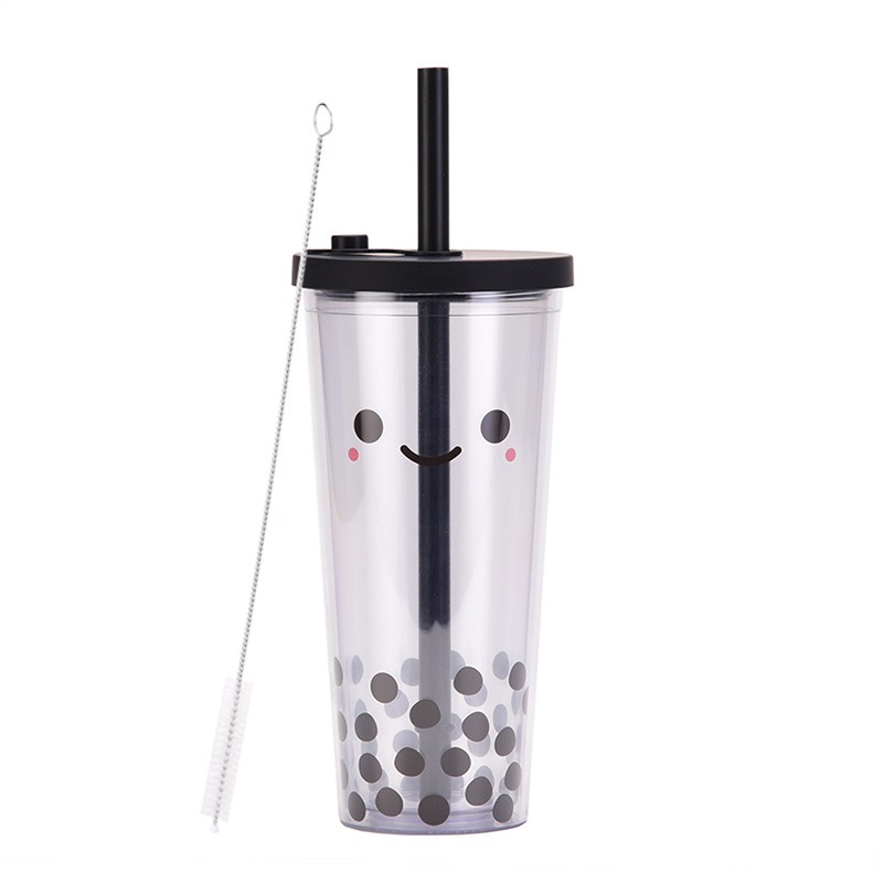  700ml Matte Pastel Colored Acrylic Tumblers Double Wall Plastic Tumblers With Straw