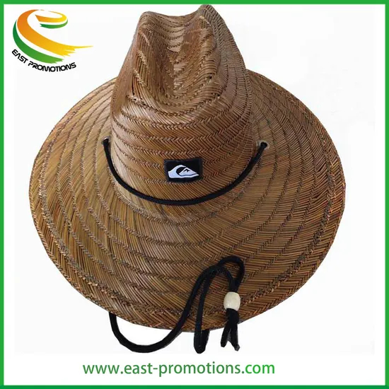 Wholesale Natural Grass Woven Wide Brim Lifeguard Fishing Gardener Garden Sun Straw Hat