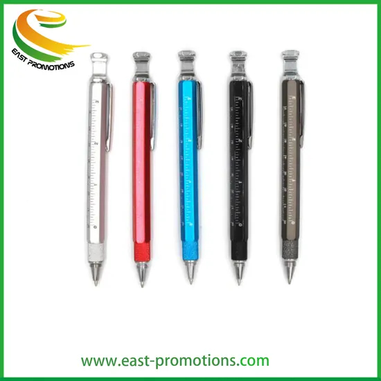 6 in 1 Multi-Function Metal Tooling Pen, Mobile Phone Stand Pen, Bottle Opener Pen with Ruler and Screwdriver