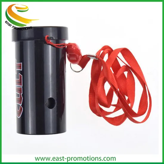 Customized Plastic Cylindrical Whistle, LED Light Sports Whistle for Events Cheering