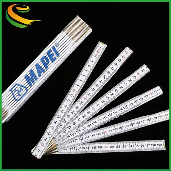 Custom Logo Printing 2 Meter Folding Wood Ruler 1 Meter Measuring Foldable Rulers