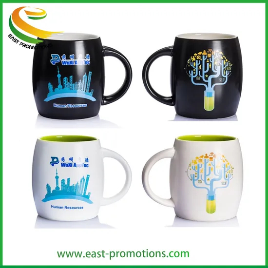 Customized Logo Printing Sublimation Porcelain Ceramic Mug Wine Barrel Big Belly Cup