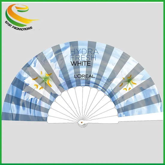 210d Oxford Fabric Plastic Material and PC / ABS Type Promotional Plastic Custom Folding Hand Fans