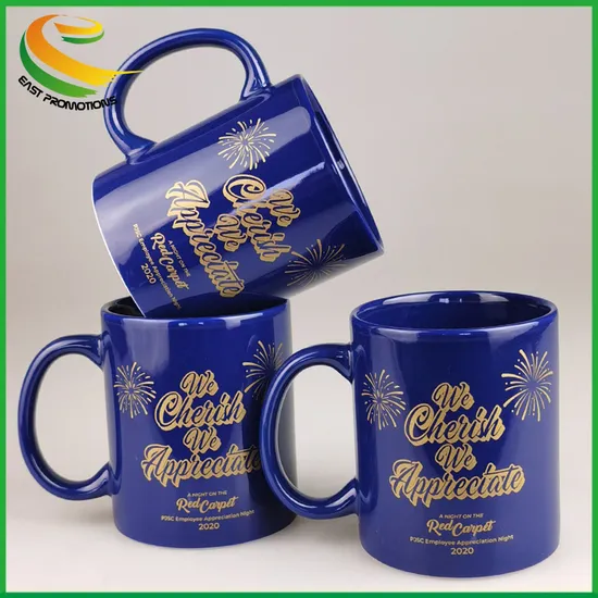 Factory Wholesale Customized 11oz Promotional Drinking Porcelain Mug Ceramic Tea Cups with C Handle