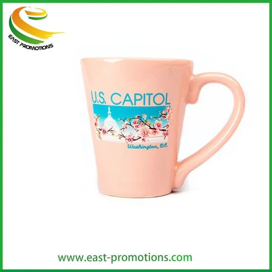 Wholesale Cheap 12oz Colored Tapered Porcelain Mug Ceramic Cup with Logo Printing for Promotional Gifts
