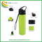 Custom Logo 600ml portable Soft Silicone Foldable Water Drinking Bottle for Outdoor Sports