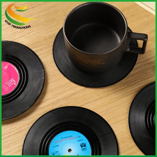 Custom Promotional Cup Coaster Set, Set of 6 CD Drink Coasters for Music Lovers