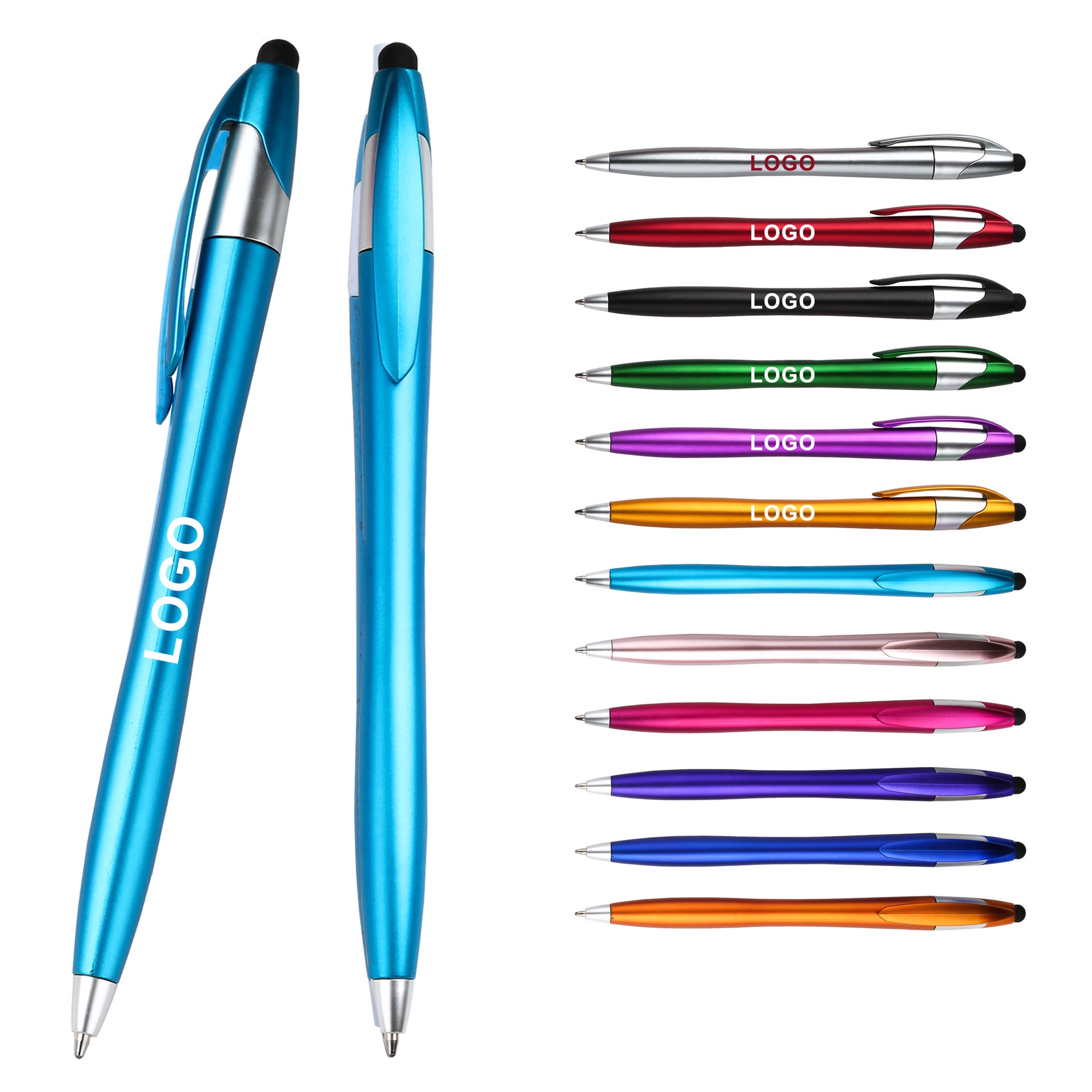 Wholesale Bulk Glitter Metal Button Ballpoint Pen Gift Shining Color Pens